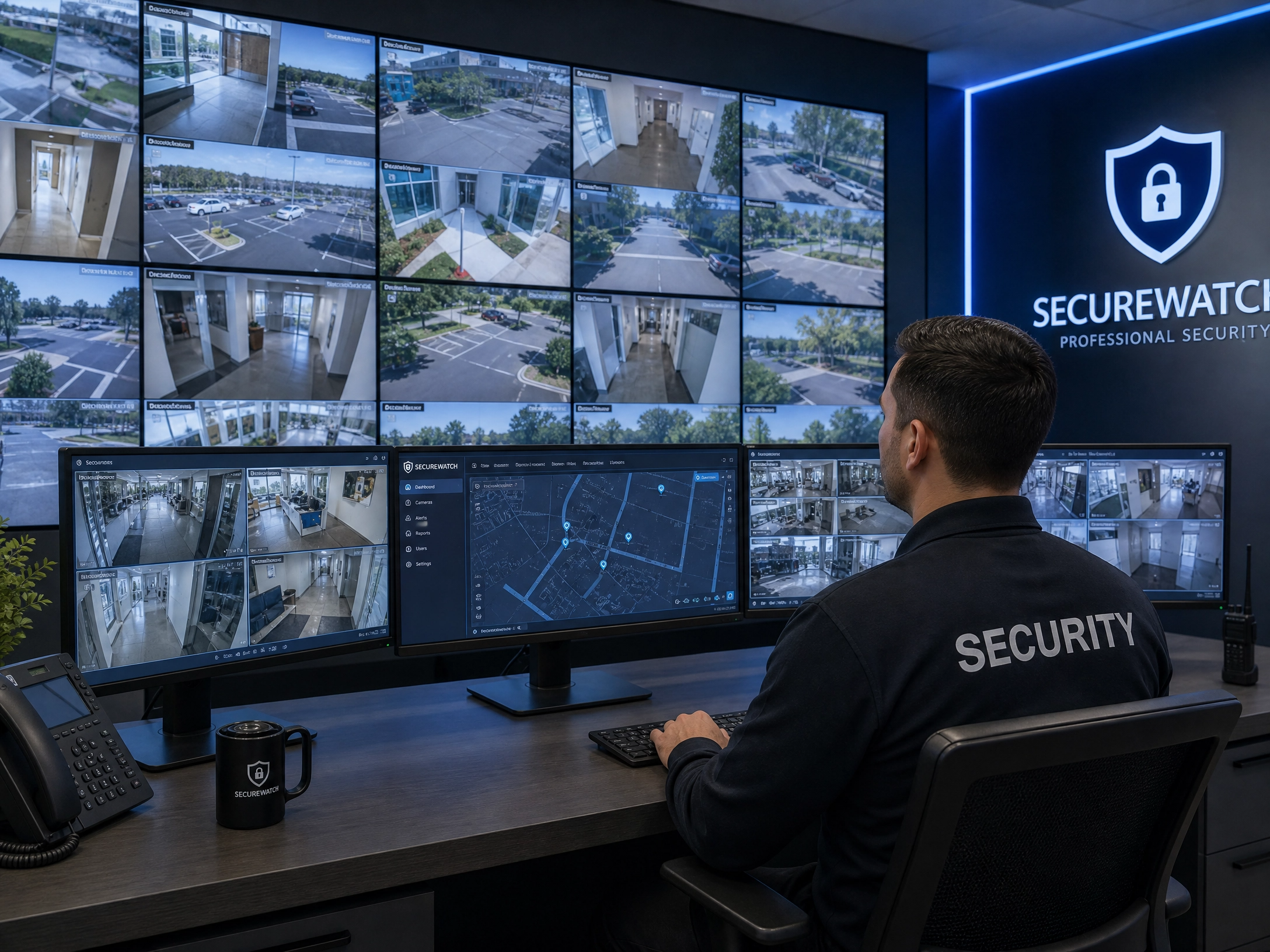 CCTV security monitoring setup